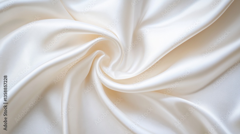 Obraz premium Smooth white fabric gently draping in intricate folds showcasing elegant texture and sheen under soft light.