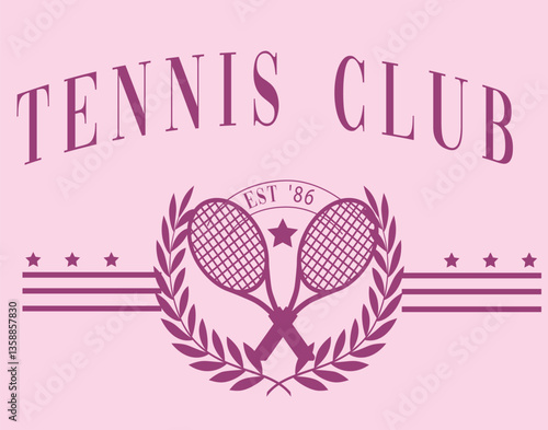 Tennis club racquets health sports luxe luxury Wellness Club Varsity College The Hamptons Malibu California USA Trending Script Slogan Whreaf Graphic Tee t-shirt logo artwork typography tote badge 