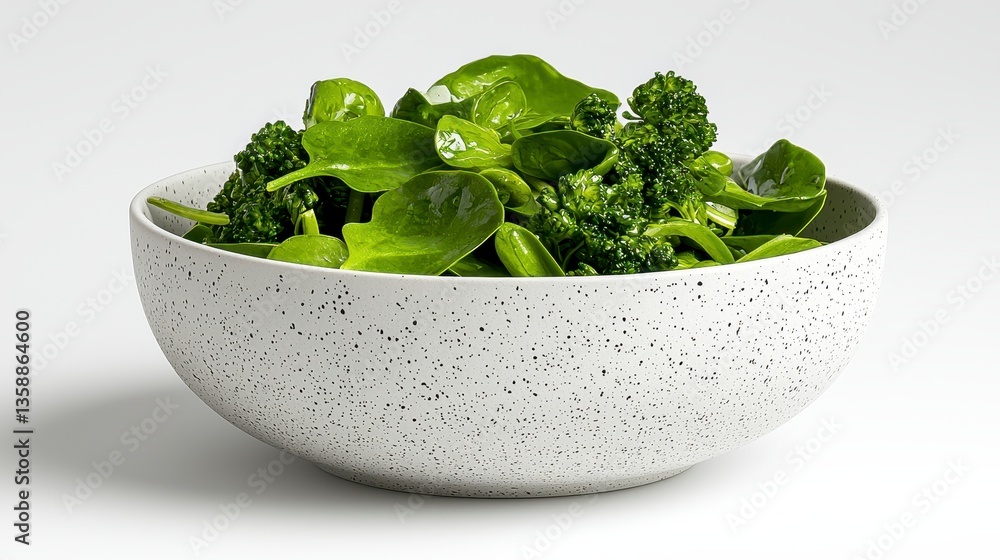 Bowl of Fresh Green Vegetables and Broccoli on White Background Health Concept Bowl of Fresh Green Vegetables and Broccoli on White Background Health Concept