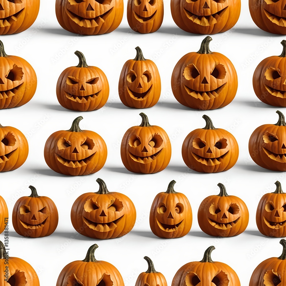 Halloween Jack-o'-lanterns Pattern Halloween Jack-o'-lanterns Pattern