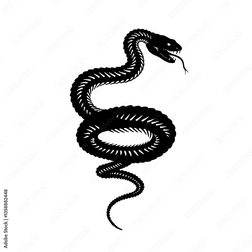Fototapeta premium Fanged Serpent Silhouette