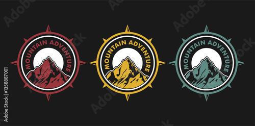 mountain adventure hiking expedition vintage hipster retro logo badge label sticker element design design Perfect for apparel prints, posters