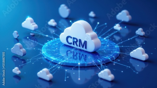 A 3D illustration of a cloud with 