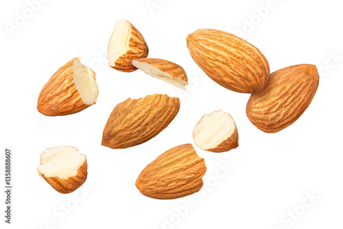 Bild auf Leinwand almonds on white background