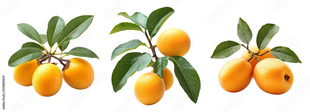 Fresh Yellow Citrus Fruits Isolated with Green Leaves on Background Fresh Yellow Citrus Fruits Isolated with Green Leaves on Background
