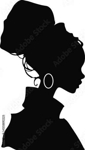 Elegant African Woman Silhouette – Afrocentric Beauty and Feminine Grace
