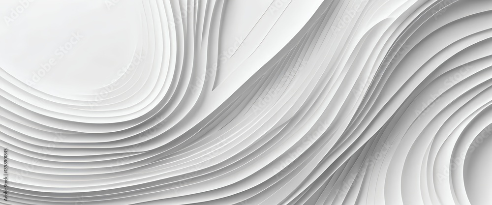 Obraz premium Abstract White Layered Curves