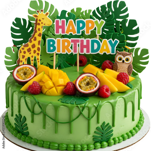 Birthday cake with candles, bright lights