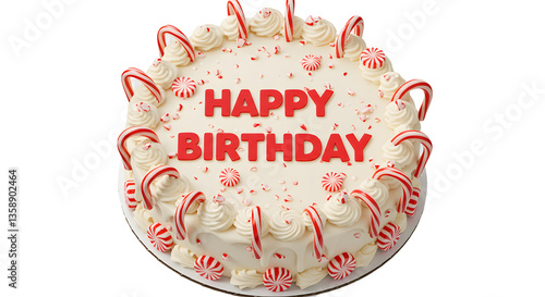 Birthday cake with candles, bright lights