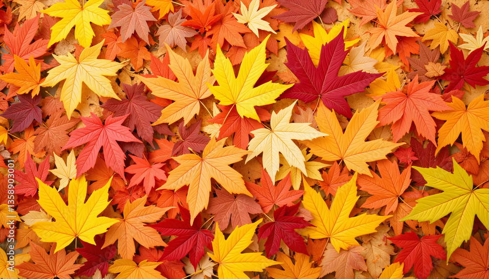 Colorful autumn leaves scattered on the ground Colorful autumn leaves scattered on the ground