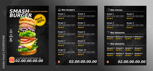 Flyers fast food burgers