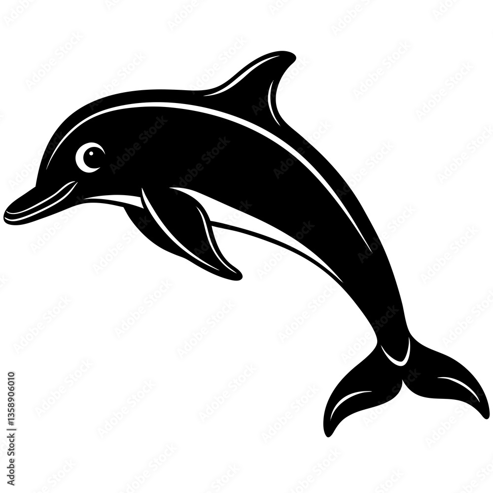 Fototapeta premium High-quality dolphin vector graphic for your animal-themed design projects.