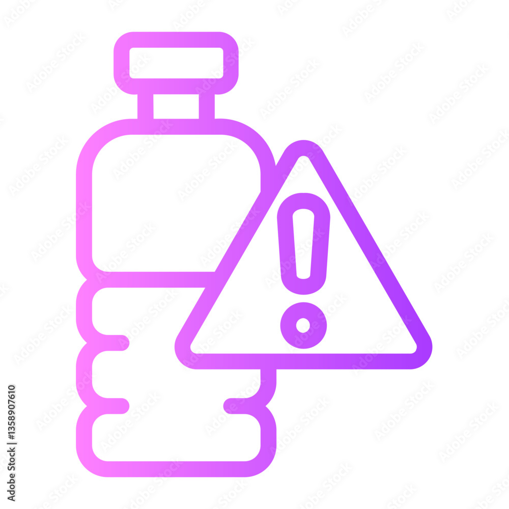 No Plastic Bottles gradient icon No Plastic Bottles gradient icon