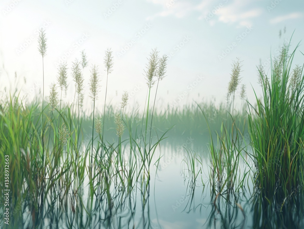 Obraz premium Exploring Carbon Neutrality Through the Growth of Tall Grass and Its Role in Net Zero Emissions