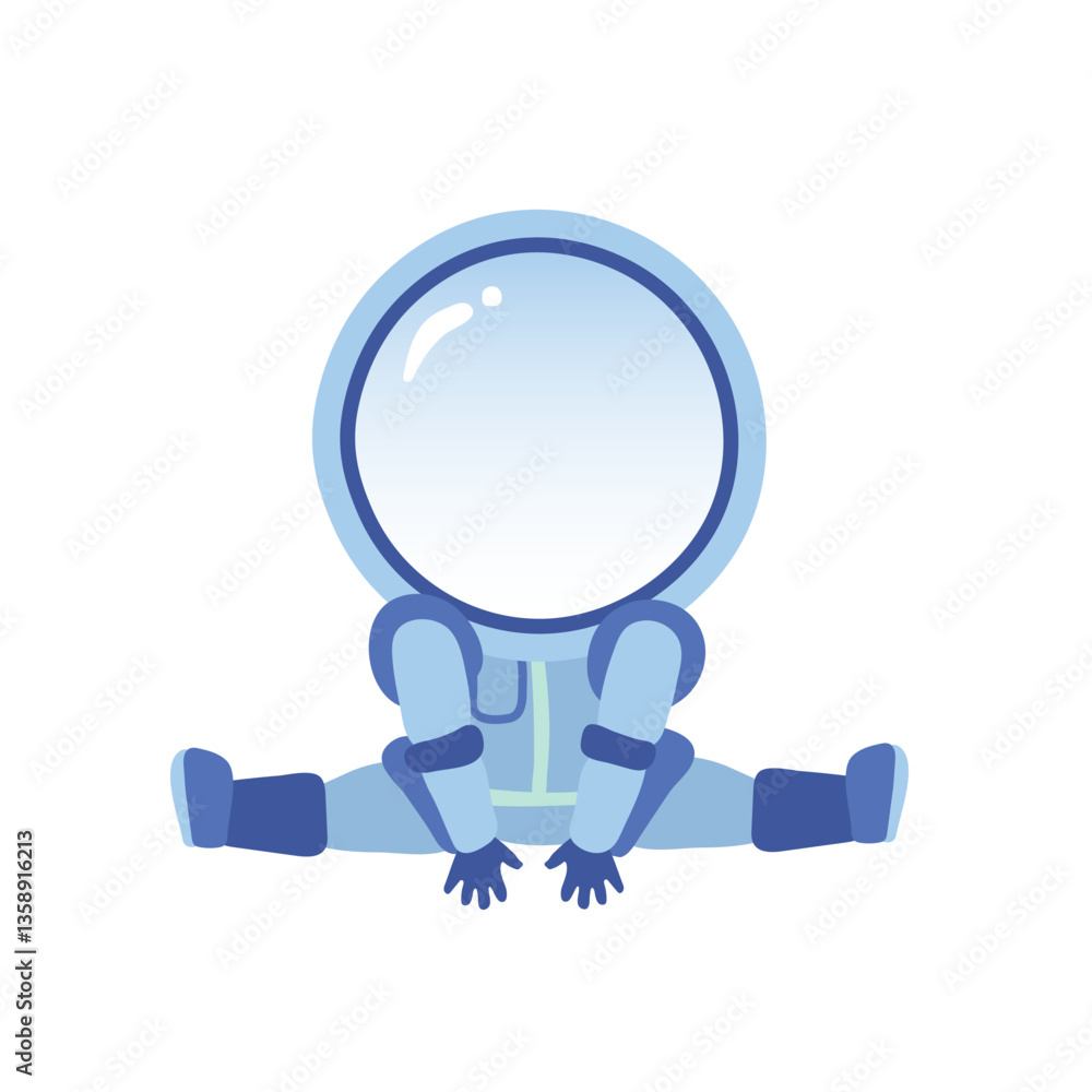 Fototapeta premium An astronaut sitting on a white background. Vector illustration
