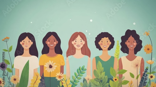 A vibrant depiction of women thriving as pioneers in eco-friendly packaging innovation.