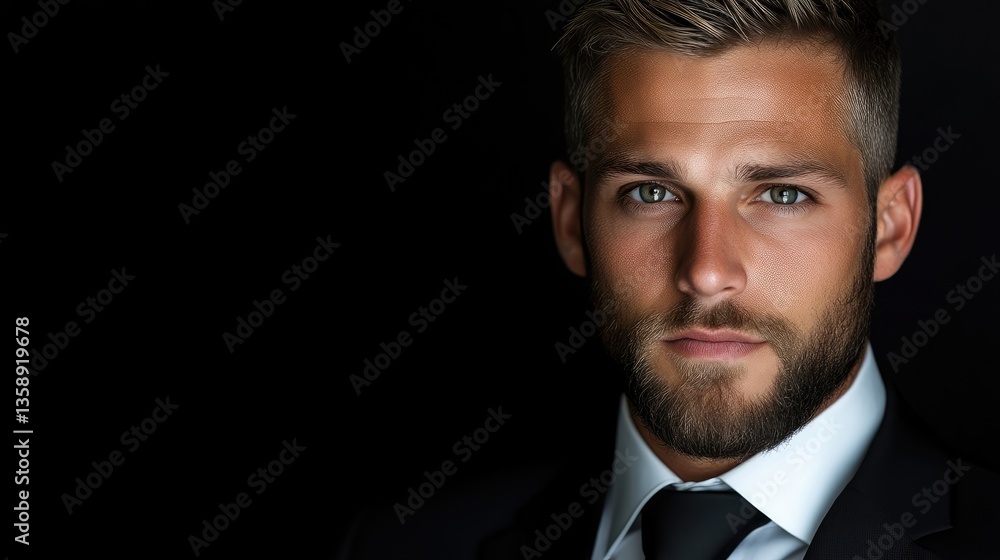 Close-up portrait of a confident man in a suit Close-up portrait of a confident man in a suit