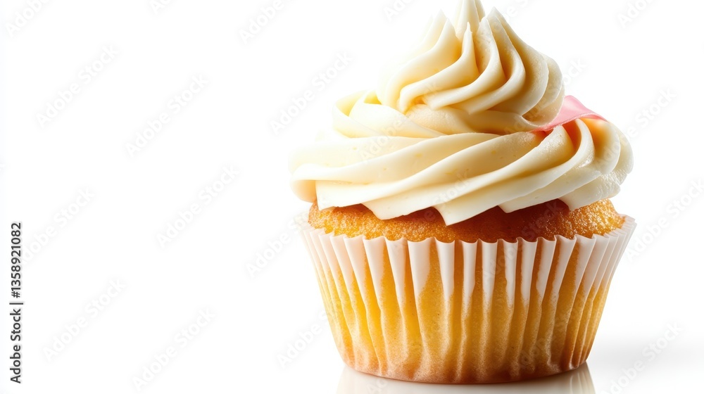 This delectable cupcake features a soft vanilla base topped with intricate and fluffy creamy frosting, perfect for any celebration or occasion. This delectable cupcake features a soft vanilla base topped with intricate and fluffy creamy frosting, perfect for any celebration or occasion.