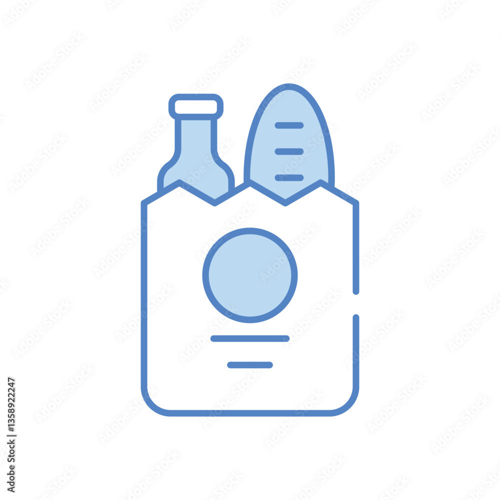 Grocery Bag vector icon stock illustration Grocery Bag vector icon stock illustration
