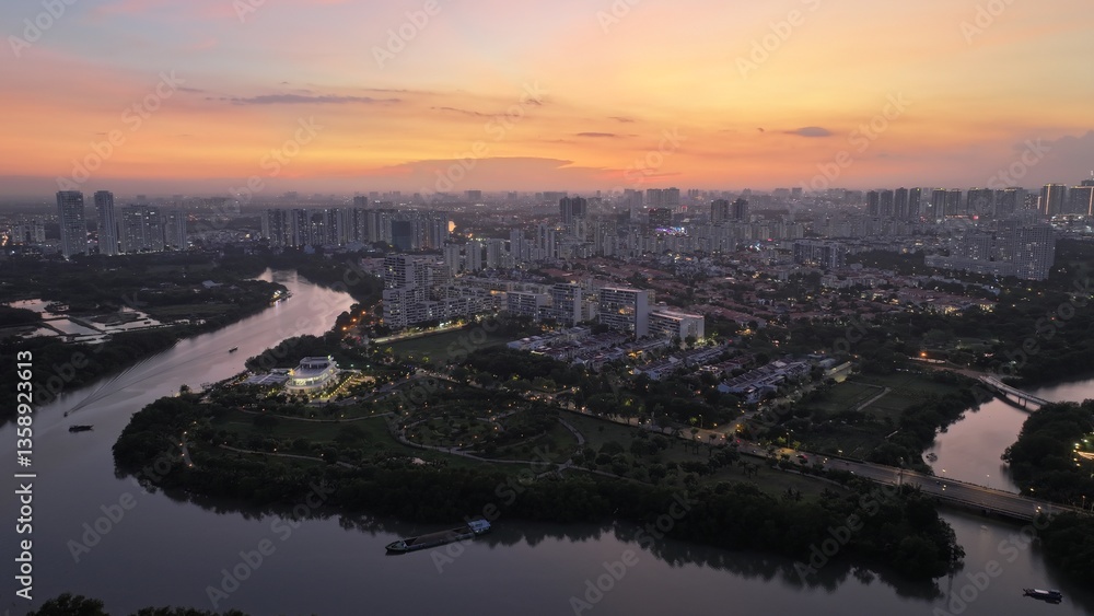 Fototapeta premium Skyline of Phu My Hung - Dist 7