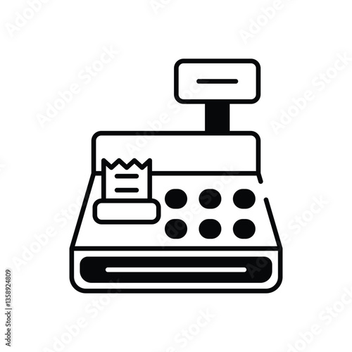 Cashier Machine vector icon stock illustration