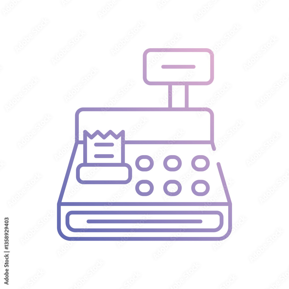 Fototapeta premium Cashier Machine vector icon stock illustration
