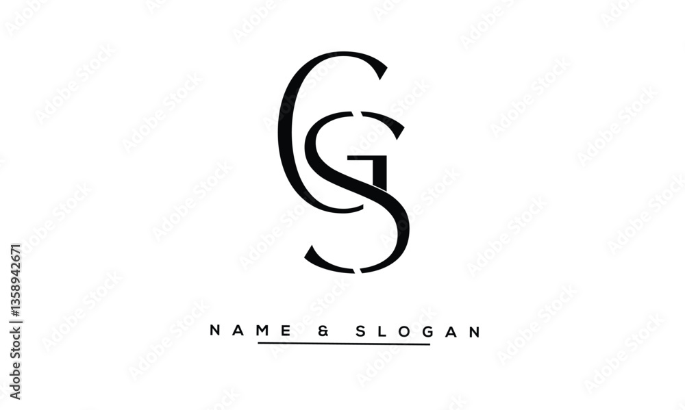 Fototapeta premium SG, GS Abstract Letters Logo Monogram