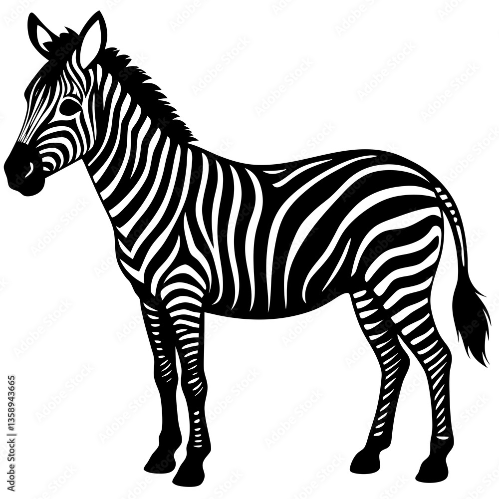 Fototapeta premium Zebra Animal Vector Graphic Design File for Digital Projects