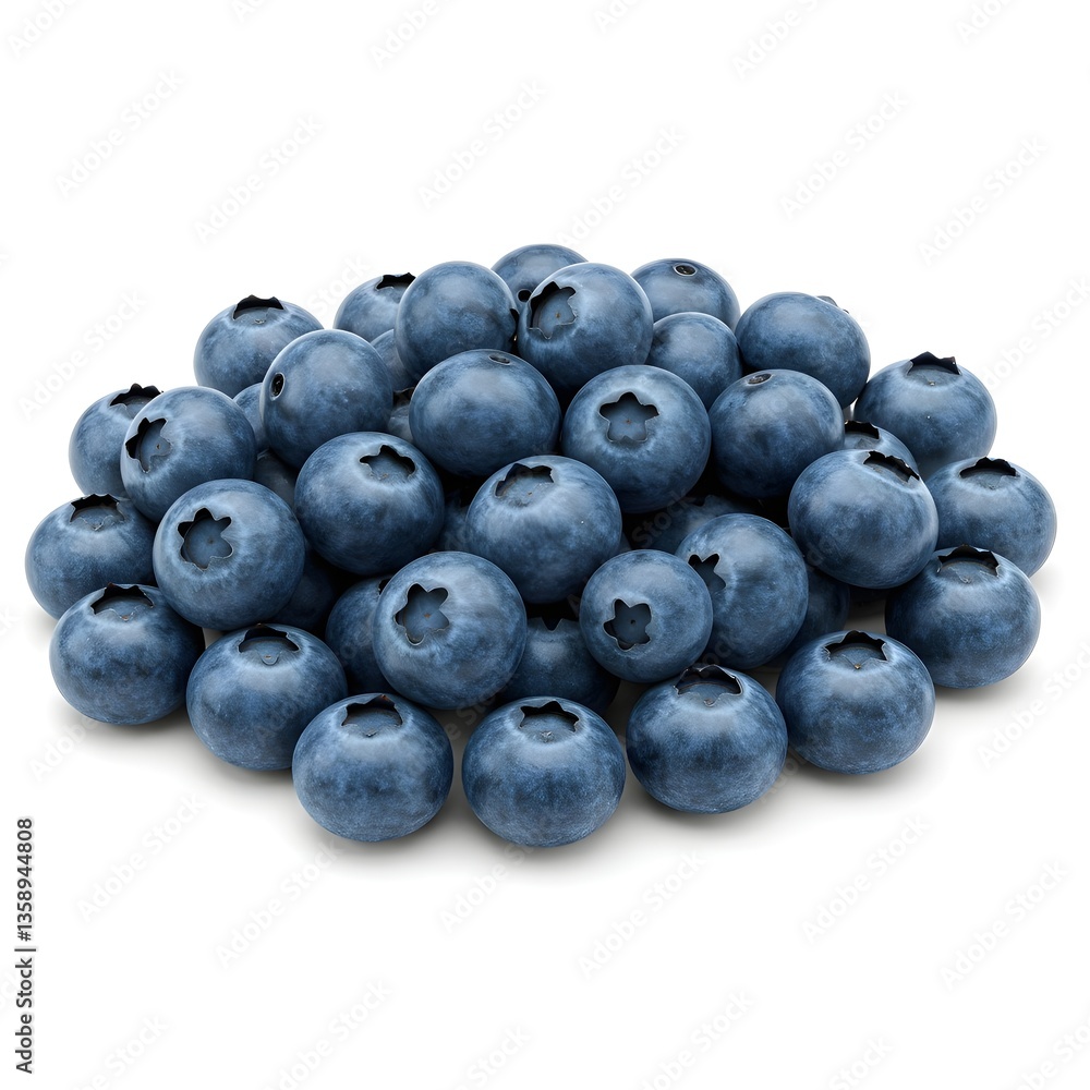 Several blueberries on a white background Several blueberries on a white background