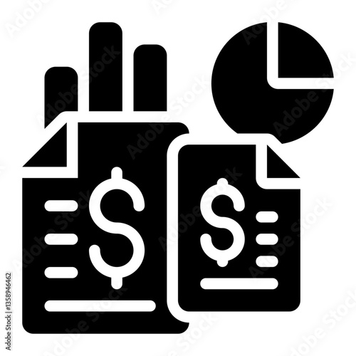 Financial Consolidation, Amalgamation, Merger Glyph Solid Icon
