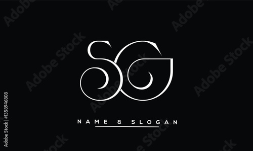 Obraz na płótnie SG, GS Abstract Letters Logo Monogram w salonie