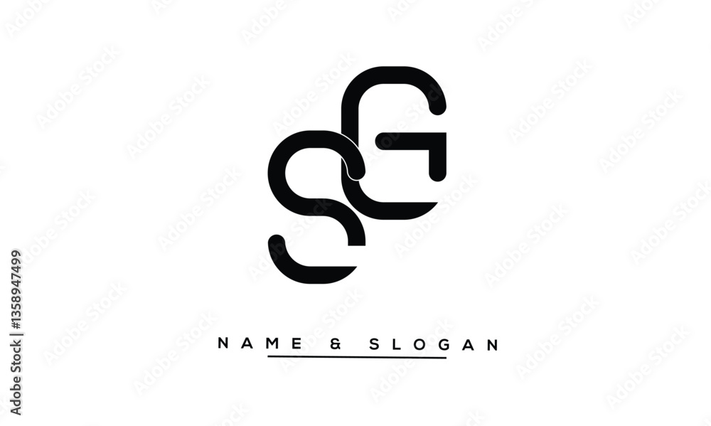 SG, GS Abstract Letters Logo Monogram SG, GS Abstract Letters Logo Monogram