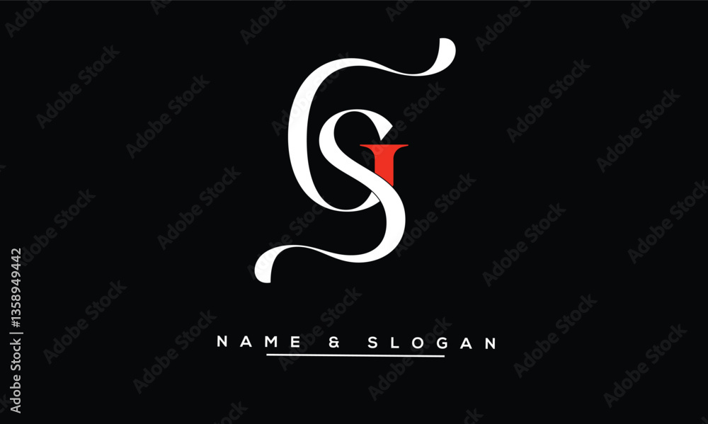 Obraz premium SG, GS Abstract Letters Logo Monogram