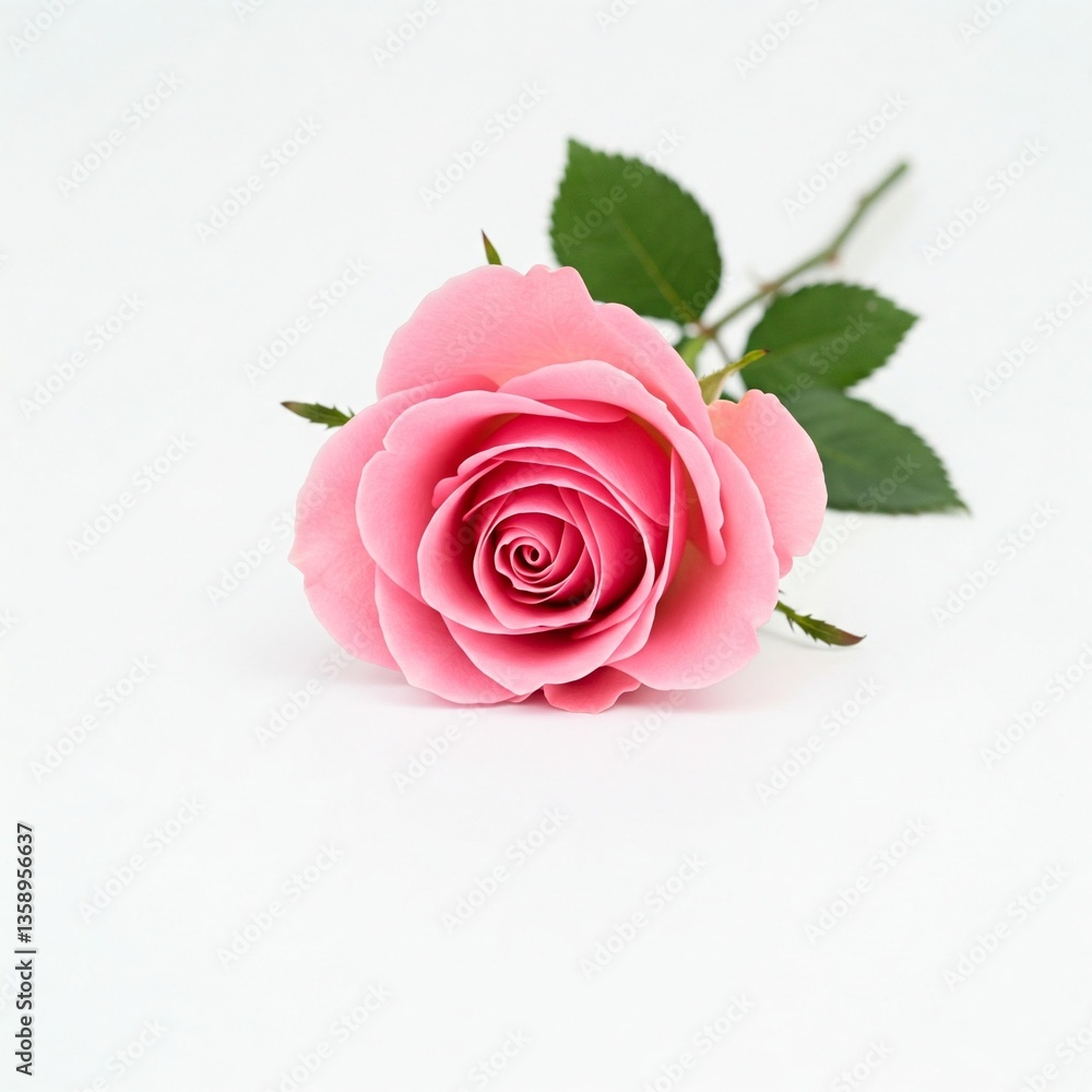Fototapeta premium pink rose on white background