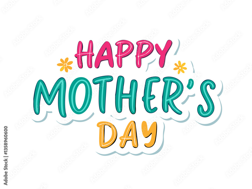 Mothers Day greeting card, background, spring holidays. Vector Illustration and happy Mother's Day Text . Mothers Day greeting card, background, spring holidays. Vector Illustration and happy Mother's Day Text .