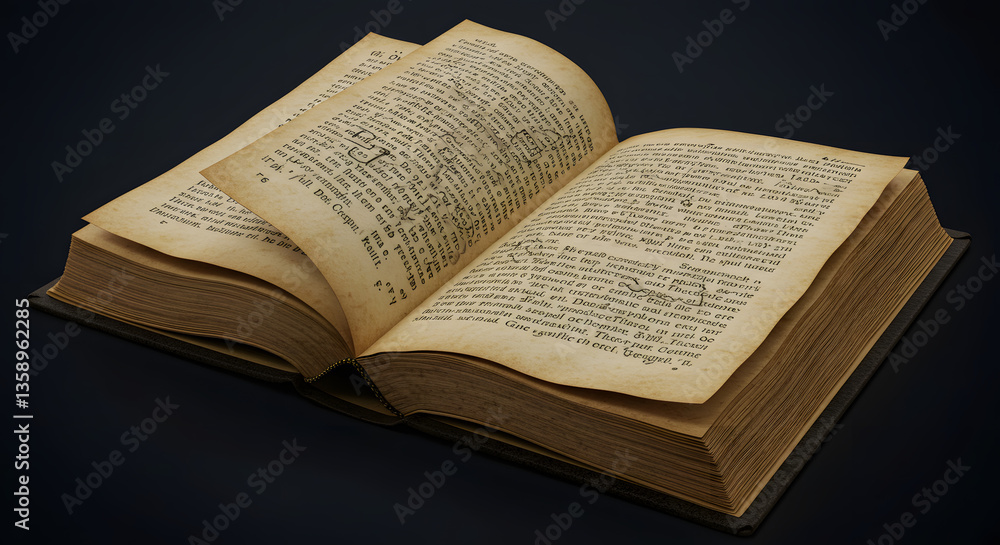 Fototapeta premium A Book That Writes Itself, Recording Everything That Happens Around It