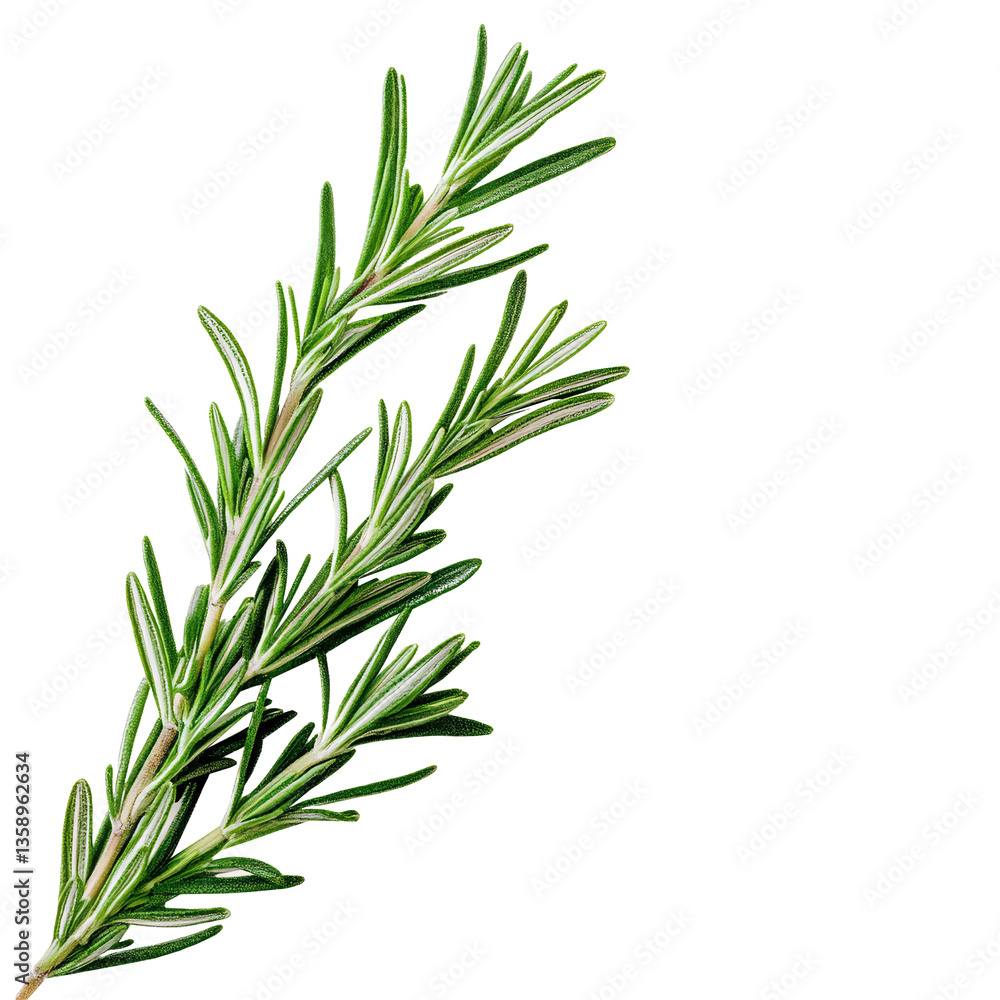 Fototapeta premium rosemary sprig on white background, fresh herb isolated
