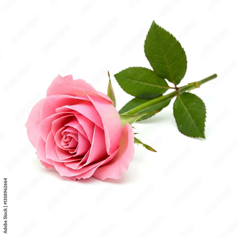 Fototapeta premium pink rose isolated on white