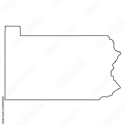 Black outline map of Pennsy...