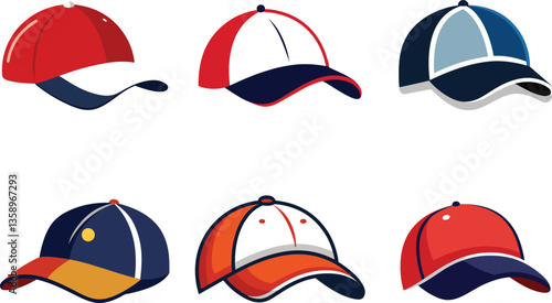 cap icons vector set, sport hat vector icon