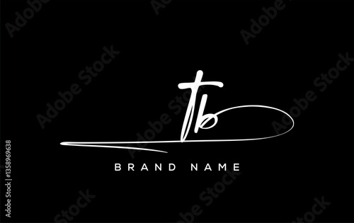 TB letter beauty handwriting vector logo.