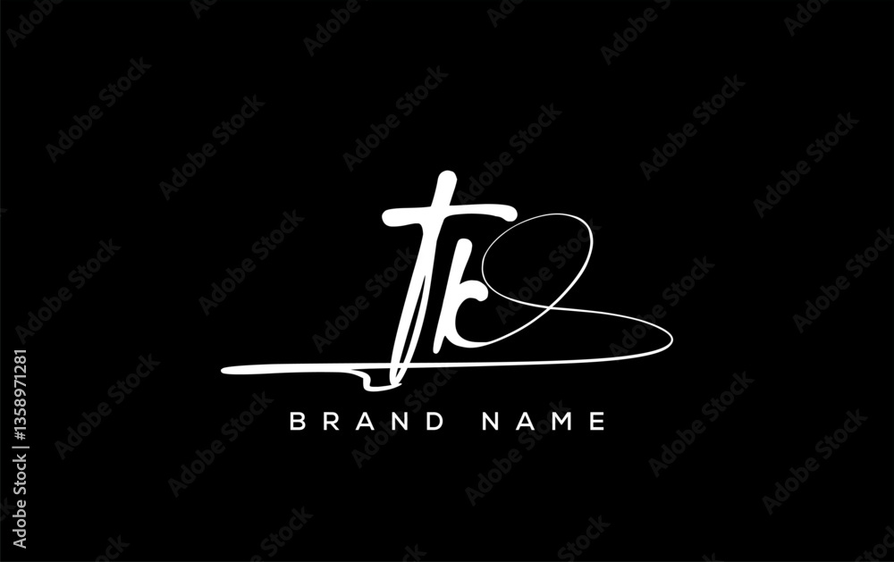 TK letter beauty handwriting vector logo. TK letter beauty handwriting vector logo.