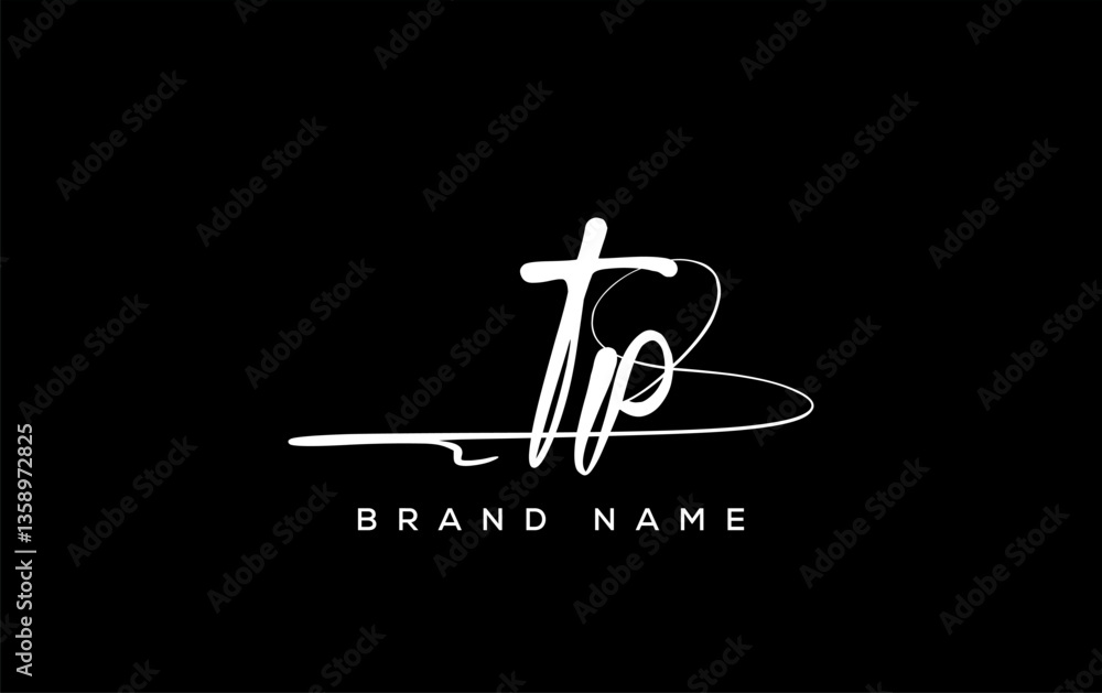 TP letter beauty handwriting vector logo. TP letter beauty handwriting vector logo.