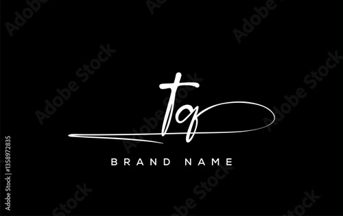 TQ letter beauty handwriting vector logo.