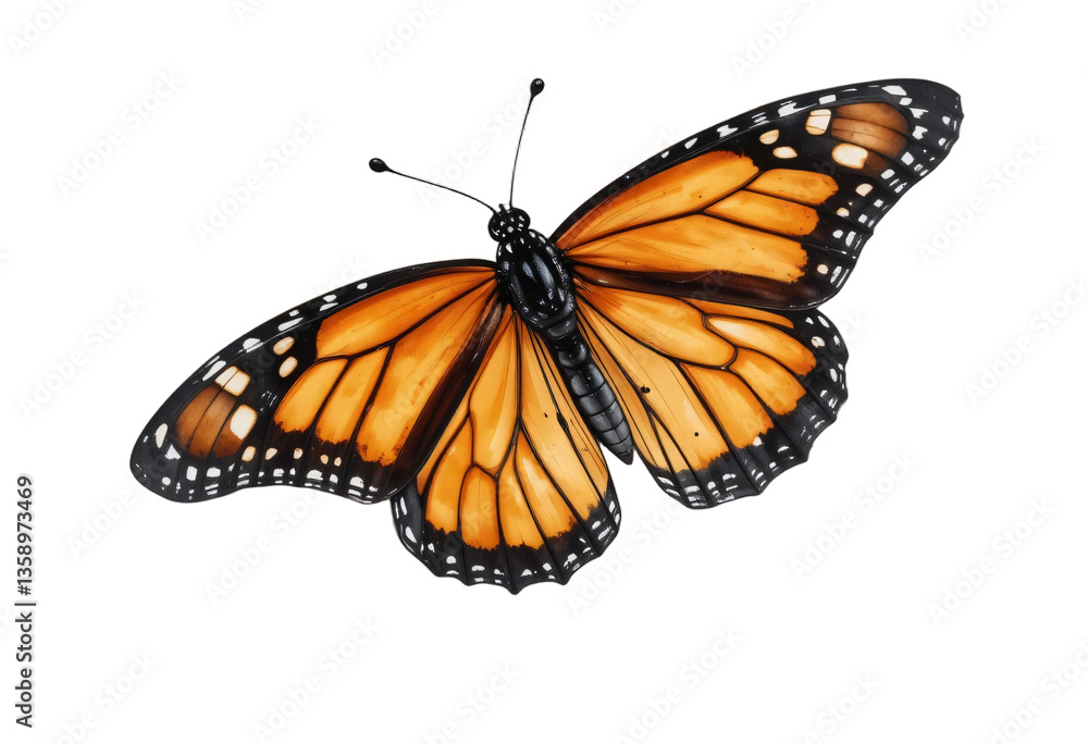 A Butterfly Hovering Mid Air, with Wings Painted in A Fiery Blend of Red, Orange, and Gold, PNG, Transparent Background A Butterfly Hovering Mid Air, with Wings Painted in A Fiery Blend of Red, Orange, and Gold, PNG, Transparent Background