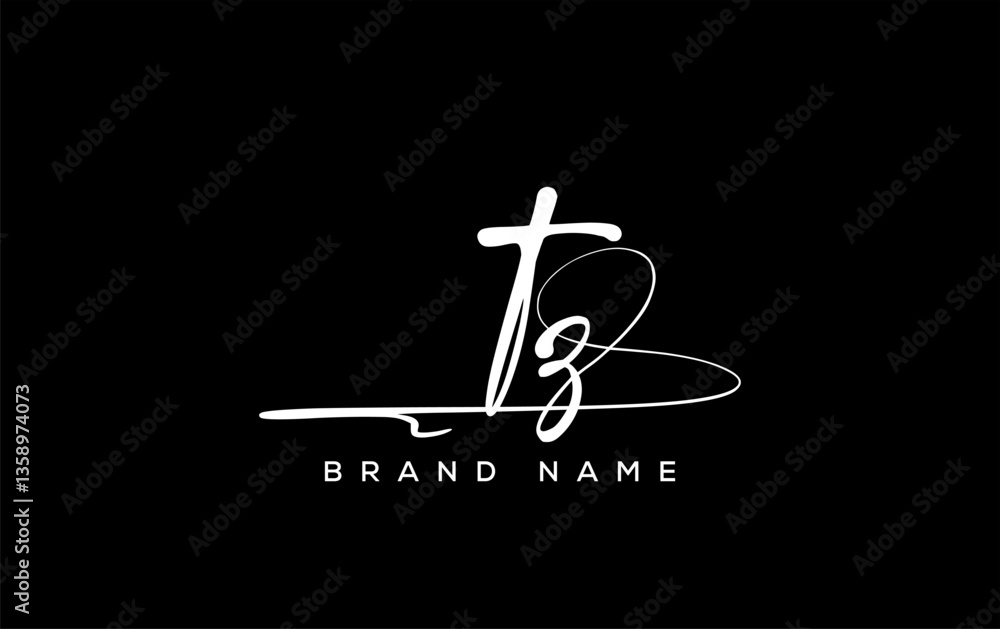 TZ letter beauty handwriting vector logo. TZ letter beauty handwriting vector logo.
