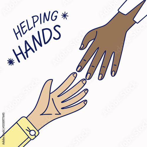 Helping Hands Reaching Together in a Positive Atmosphere  