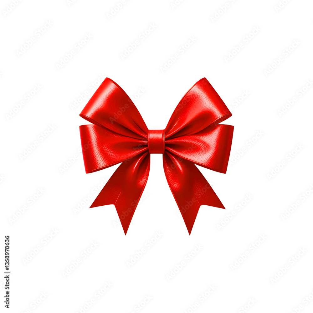 Fototapeta premium Elegant Red Ribbon Bow PNG with Transparent Background for Decorations