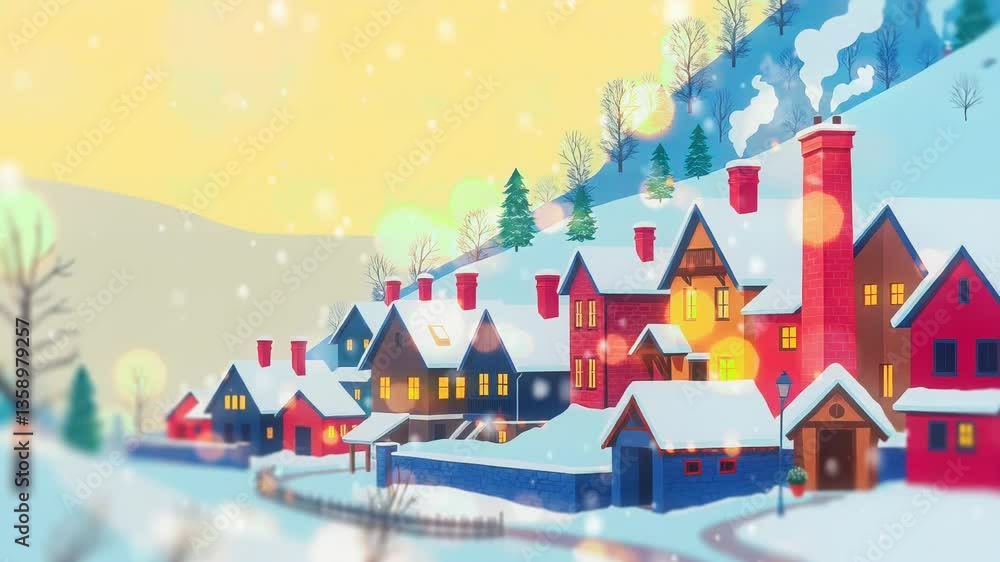 custom made wallpaper toronto digitalsky color and houses in snow : snow house cartoon design color sky