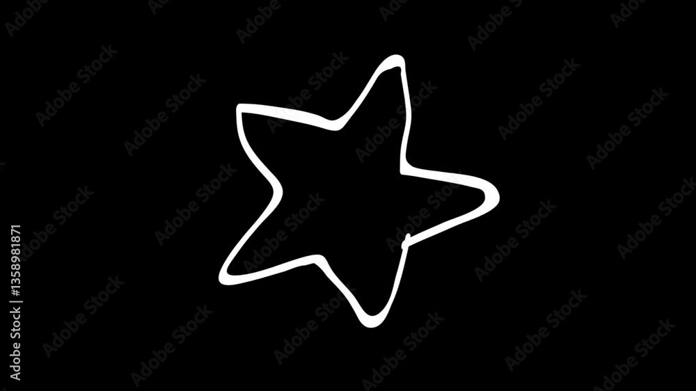 Doodle Star animation. Animation hand drawn star isolate on black background. Doodle Star animation. Animation hand drawn star isolate on black background.